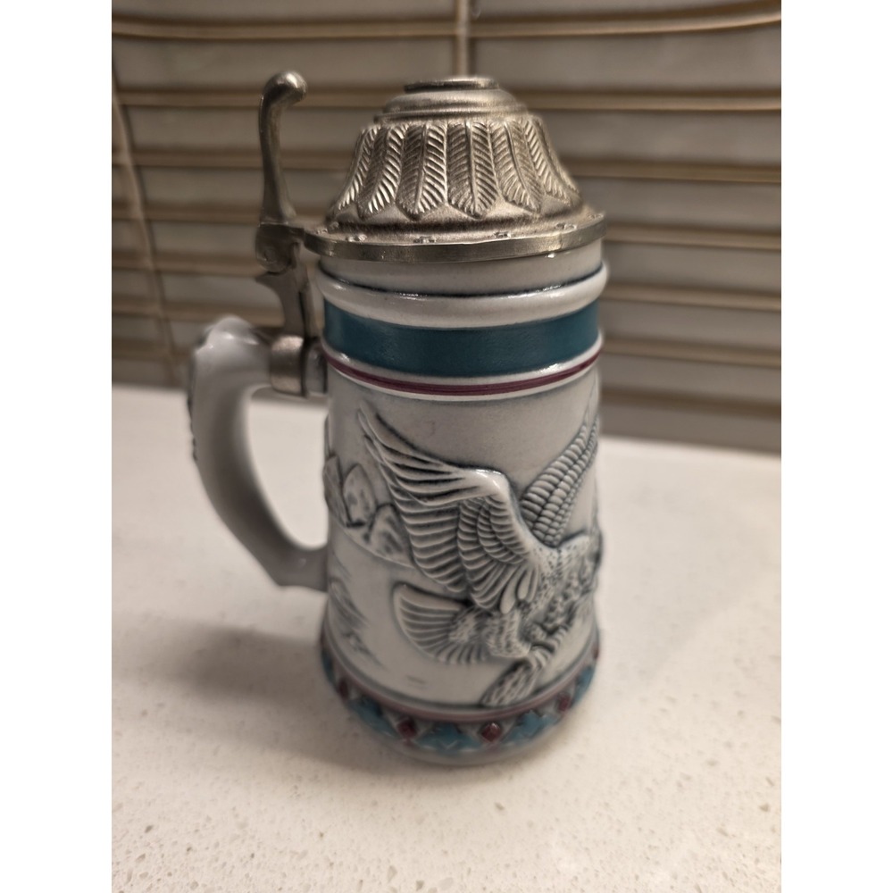Vintage 1990 AVON Endangered Species Bald Eagle Mini Beer Stein 5 1/2" Tall